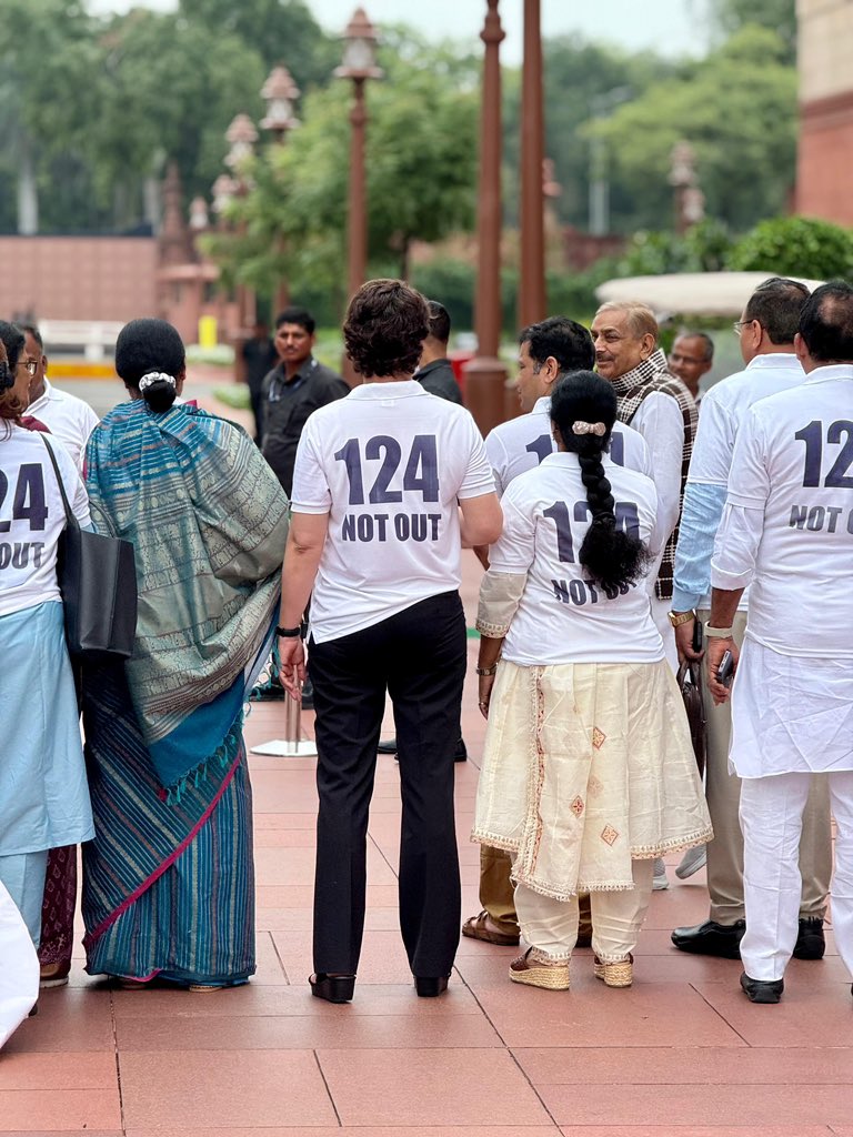 Priyanka Gandhi wearing Minta Devi T shirt