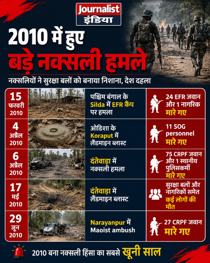 2010 में हुए बड़े नक्सली हमले