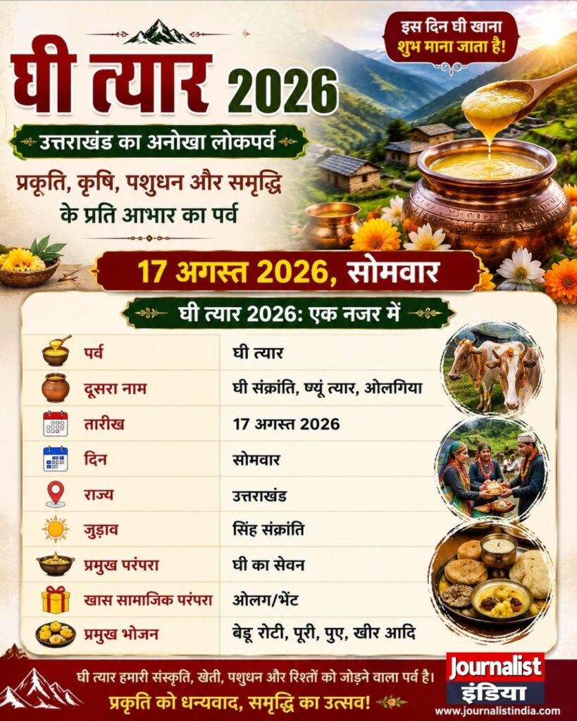 Ghee Tyar 2026 Uttarakhand 