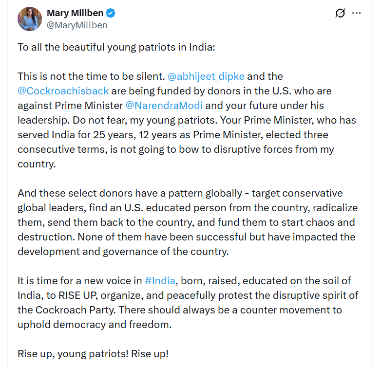 Mary Millben's bold claim! Funding for CJP from the US